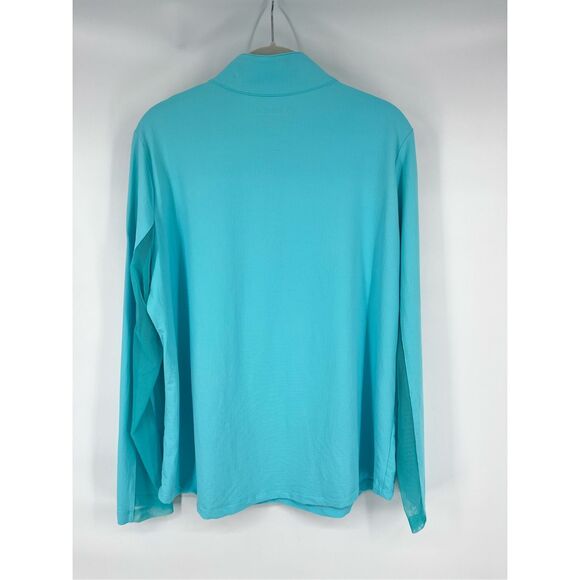 IBKUL 1/4 Zip Mesh Undersleeve TPC River Highlands Embroidered Turquoise Size XL - Picture 4 of 12